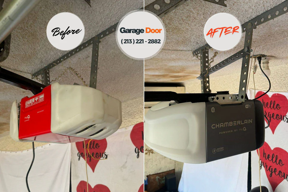 Before and after: garage door repair Lely Resort, FL